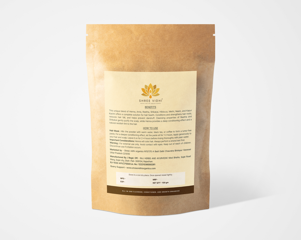 Shree vidhi Sarva Kesh Blend promotes Hair Gowth - 100gm