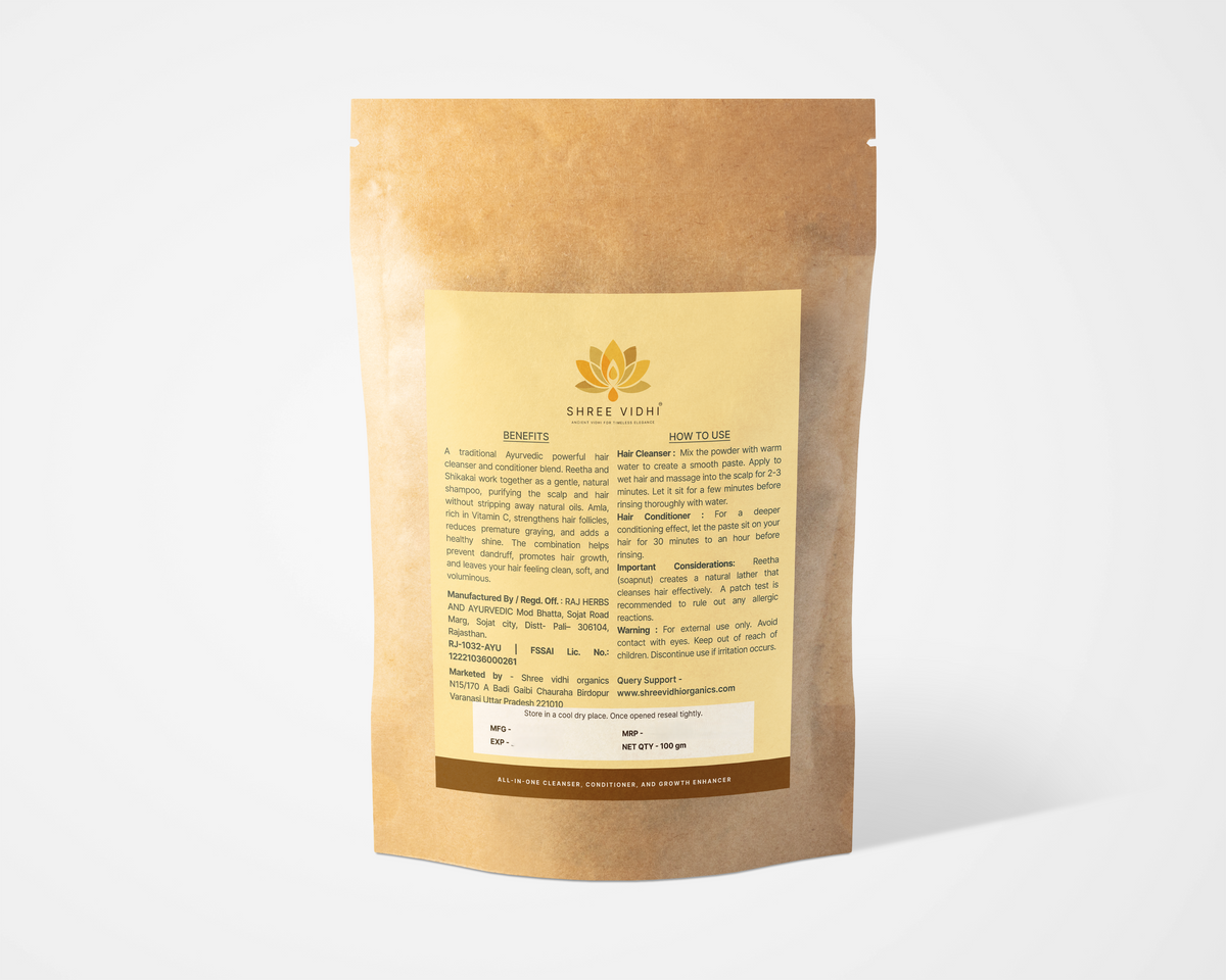Shree vidhi Amla Reetha Shikakai Blend Powder for Hair Growth - 100gm