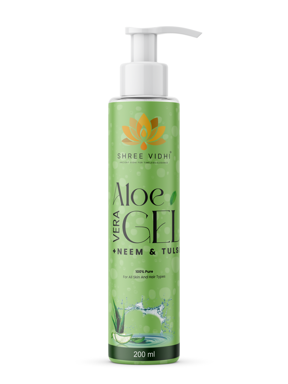 Shree vidhi Alovera Gel Neem Tusi for skin and hair -200ml