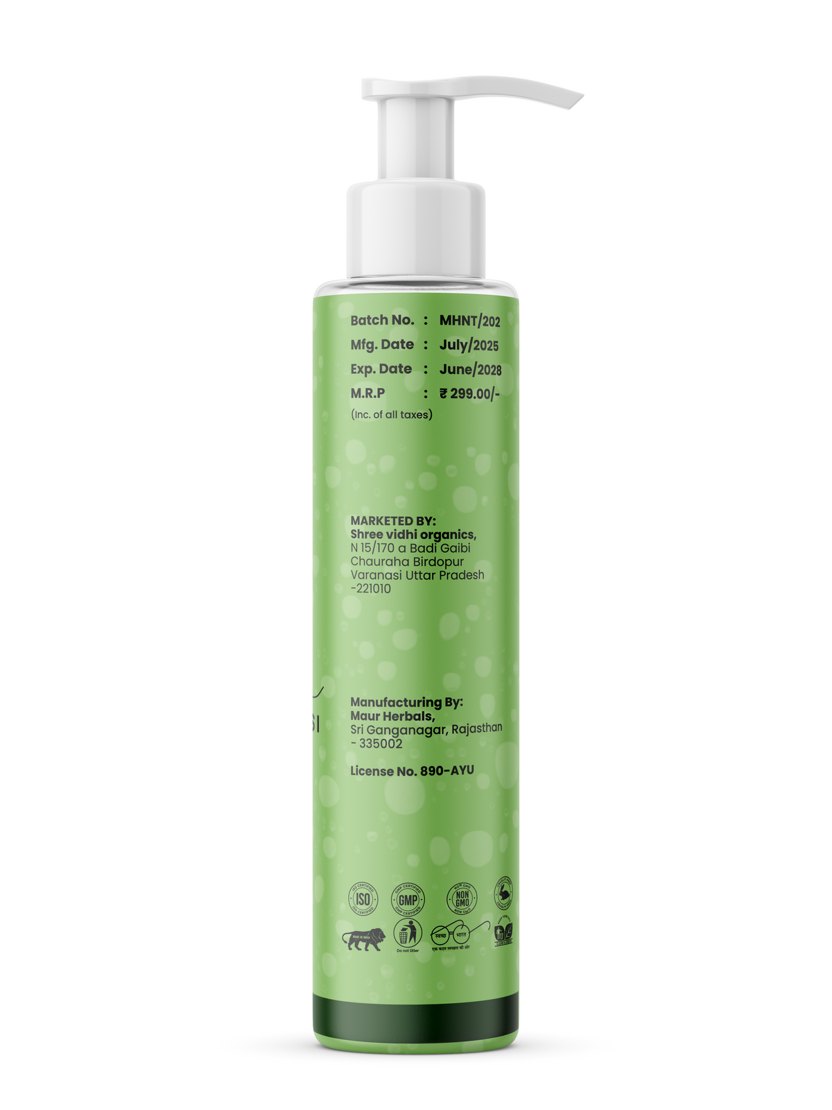 Shree vidhi Alovera Gel Neem Tusi for skin and hair -200ml