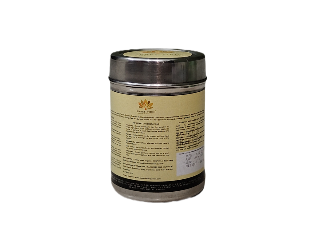 Shree vidhi Vedic blend | Natural face wash & face pack | Helps with Hyperpigmentation, Inflammation, Acne, Oily & Dull Skin - 50ml